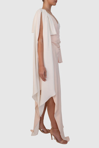 Wrap Dress with Four Slits and Plunging Neckline