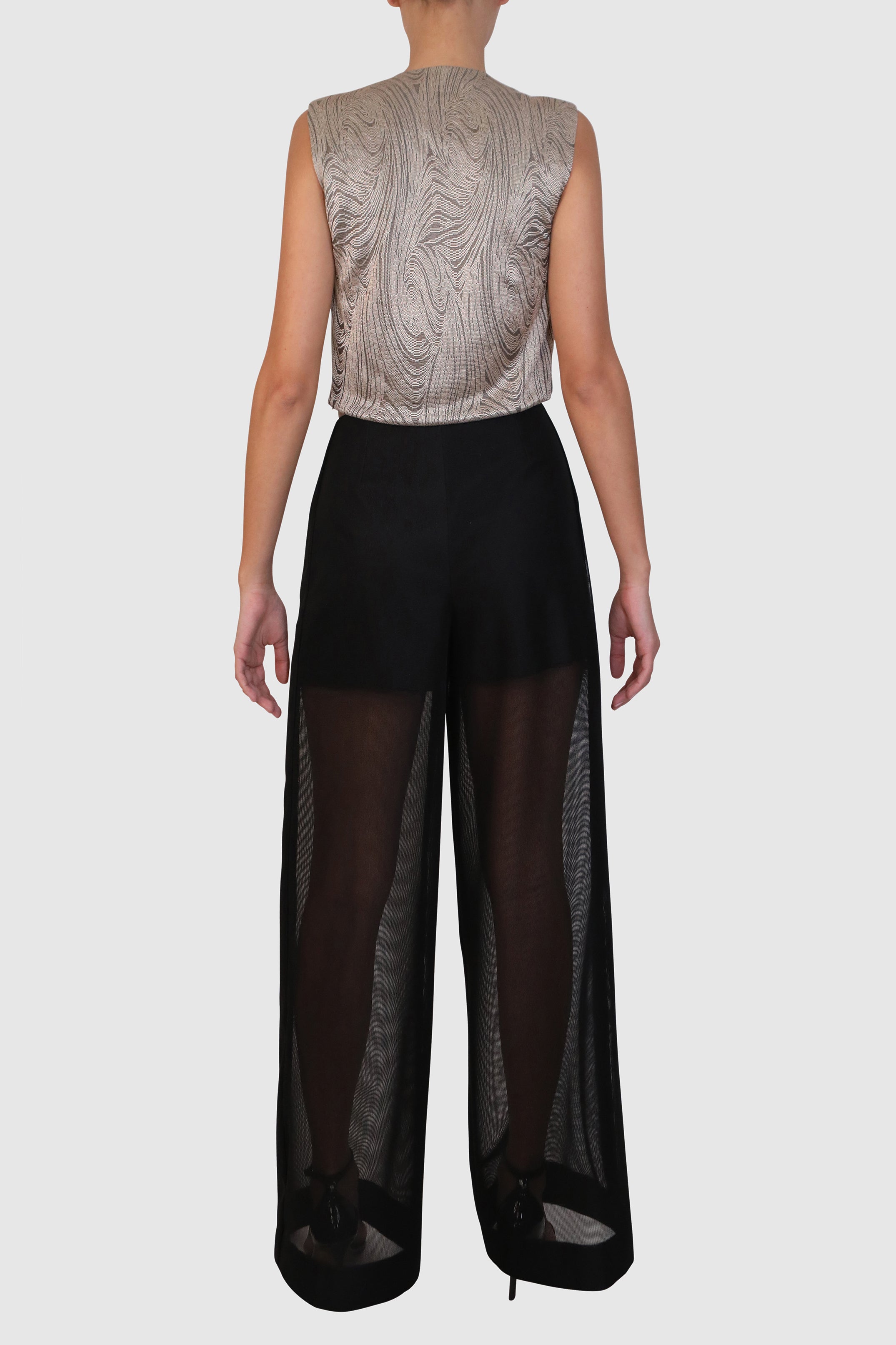Mid-Waist Mesh Sheer Pants