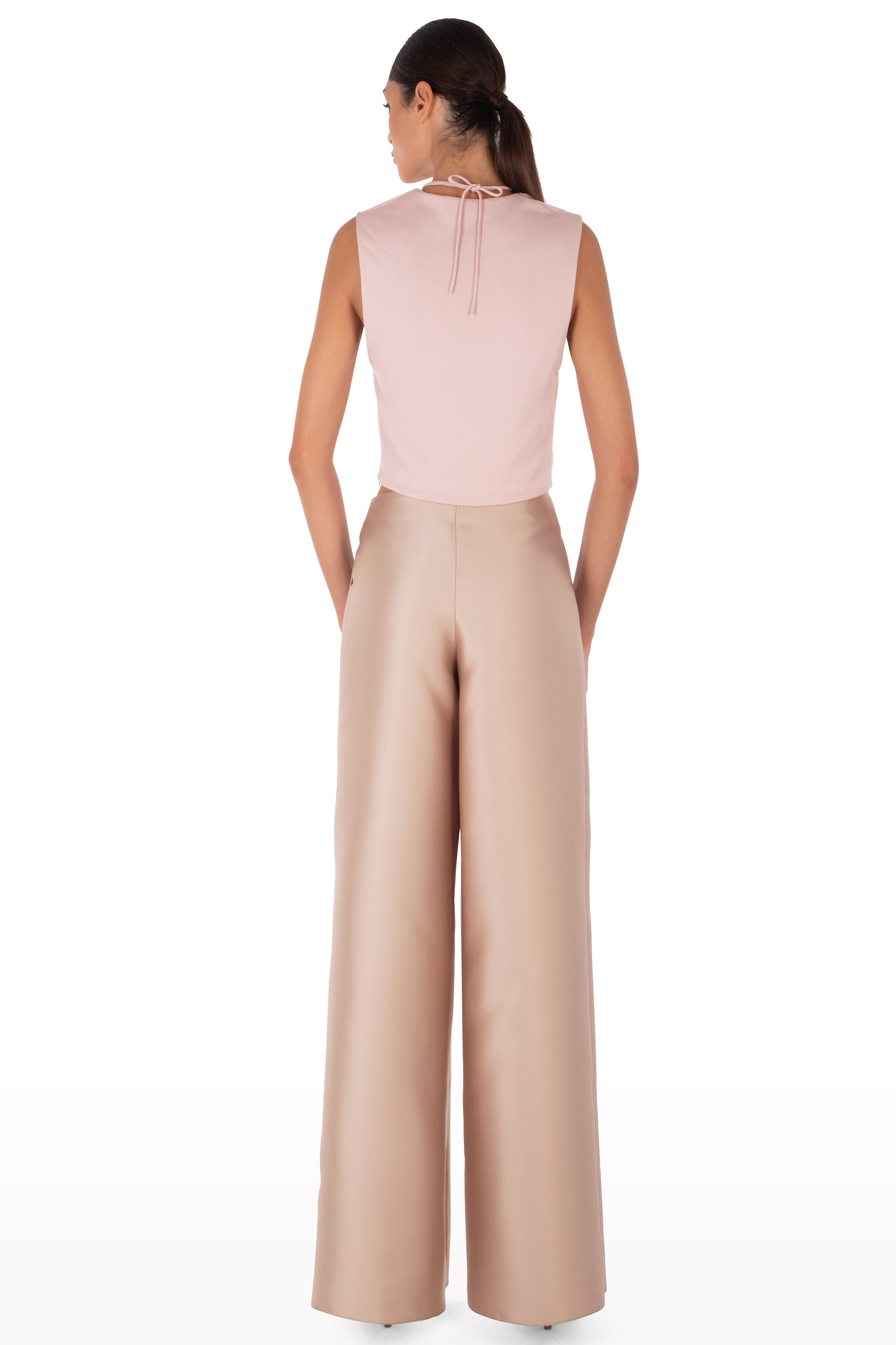 Wide-Leg Satin Pants
