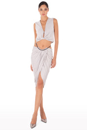 Draped Skirt with Waist Chain