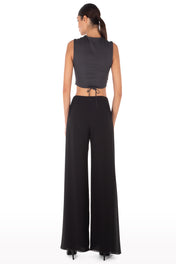 Pleated chiffon pants