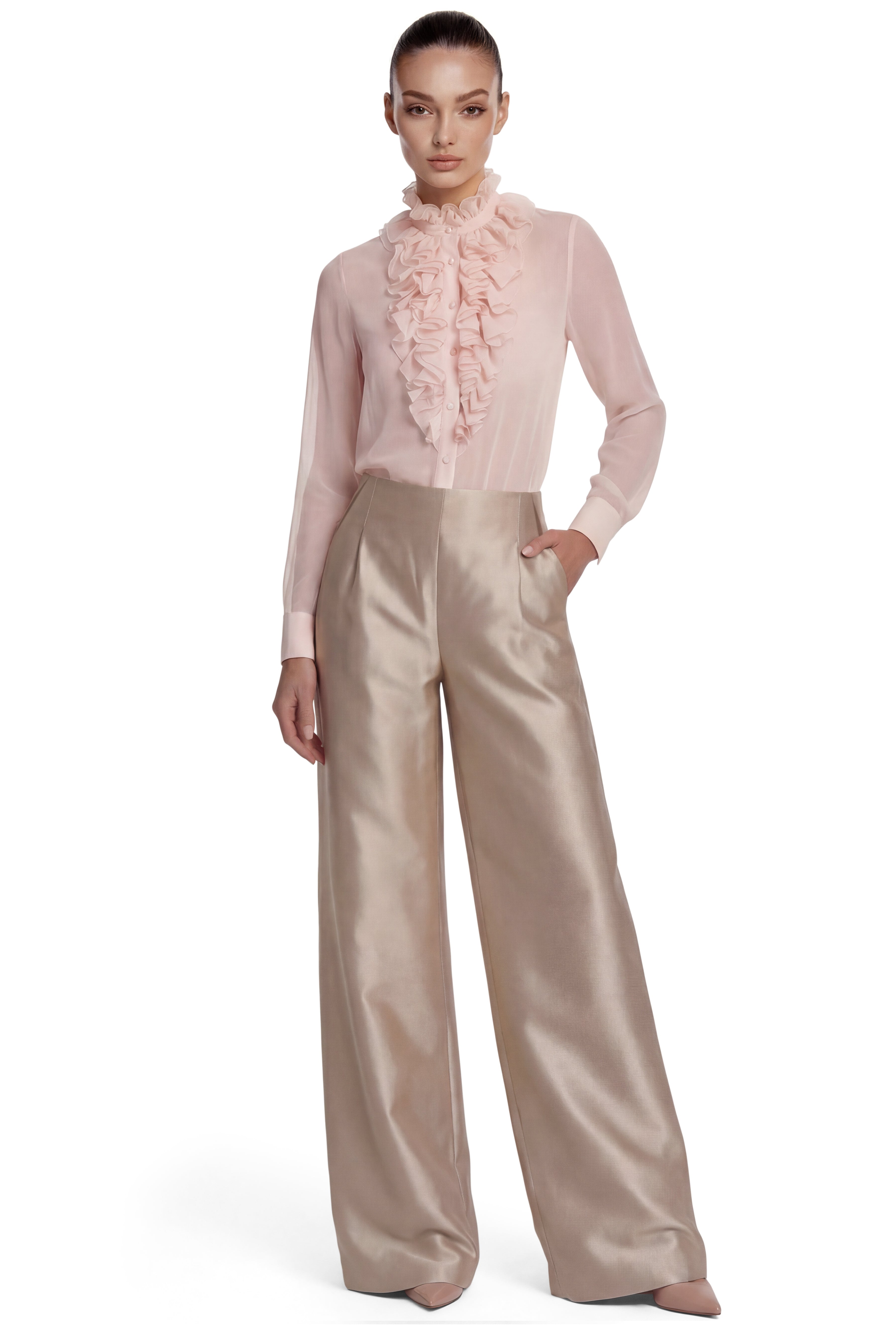 Sheer Ruffled Blouse