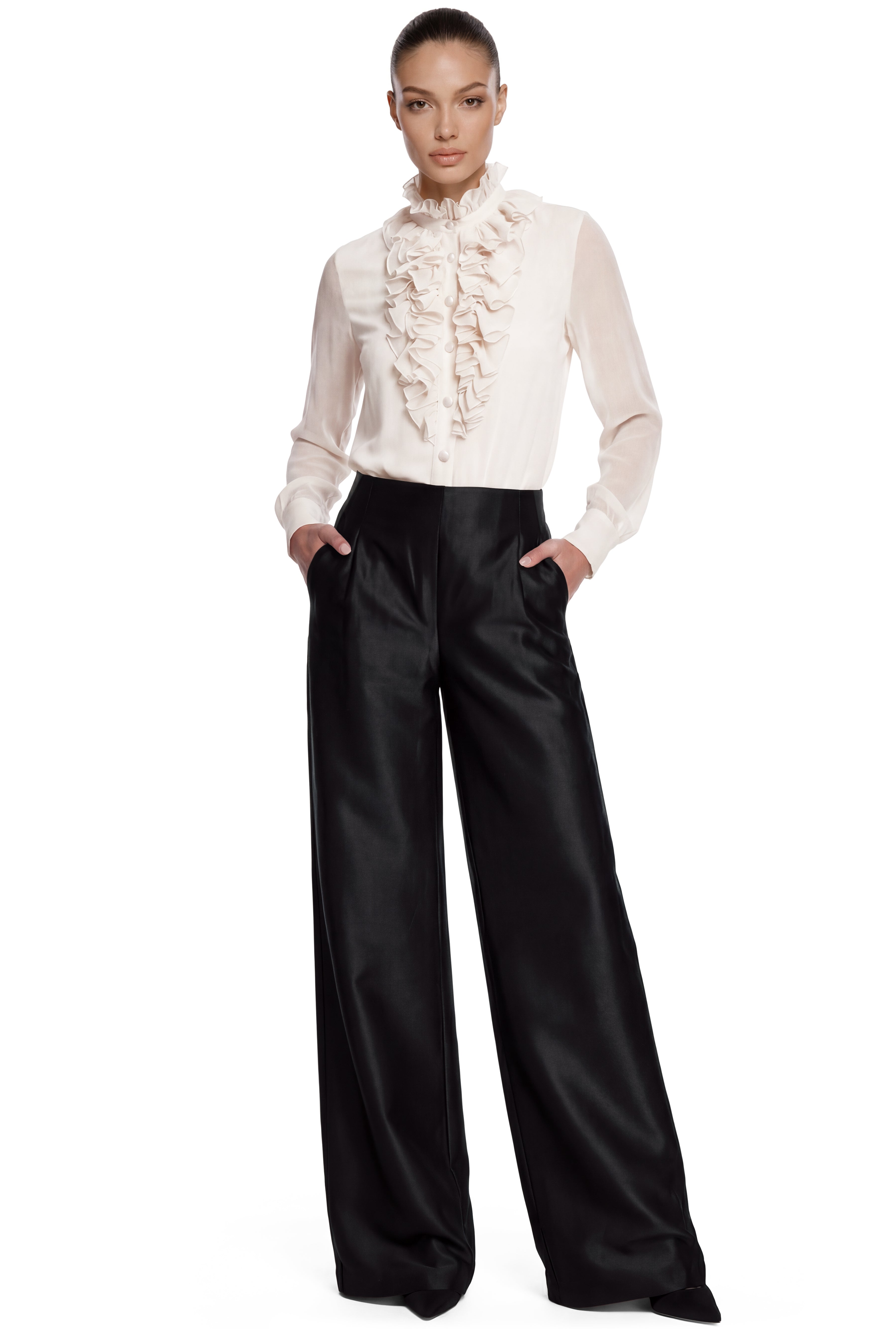 Sheer Ruffled Blouse