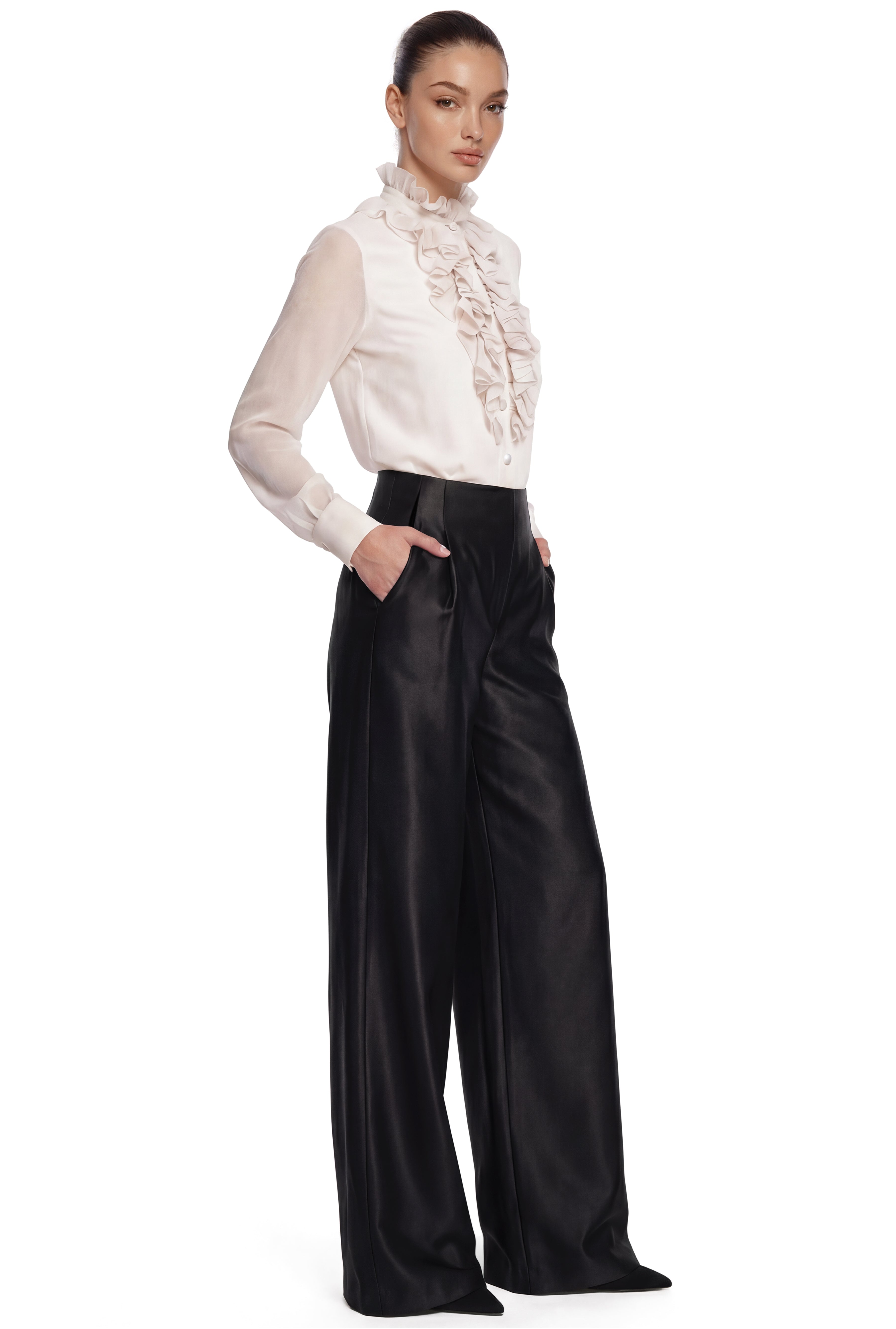 Sheer Ruffled Blouse