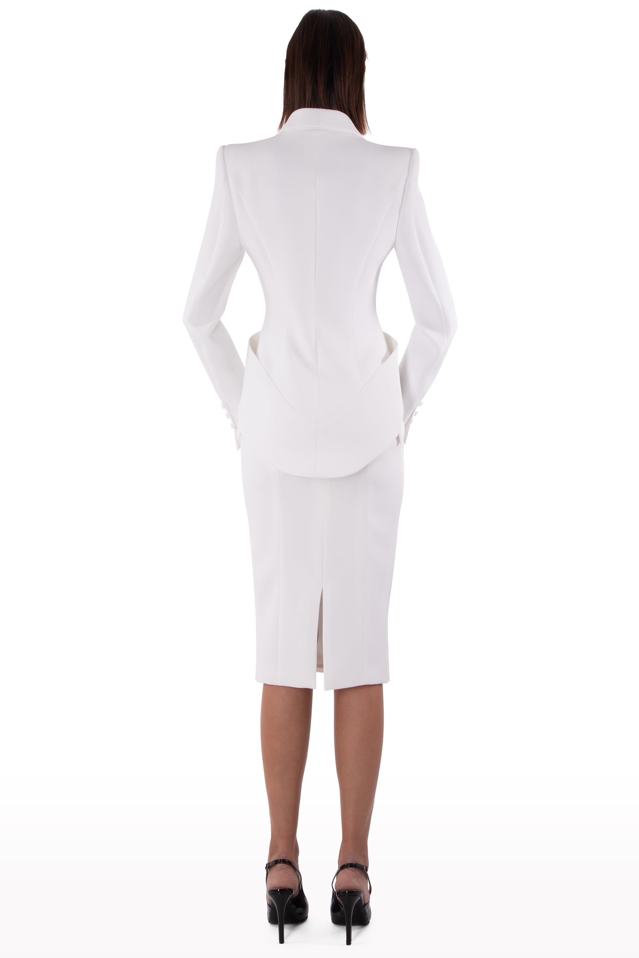 Classic crepe pencil suit