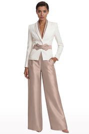 Contrast Belt Pant Set