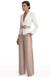 Contrast Belt Pant Set