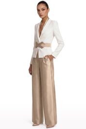 Contrast Belt Pant Set