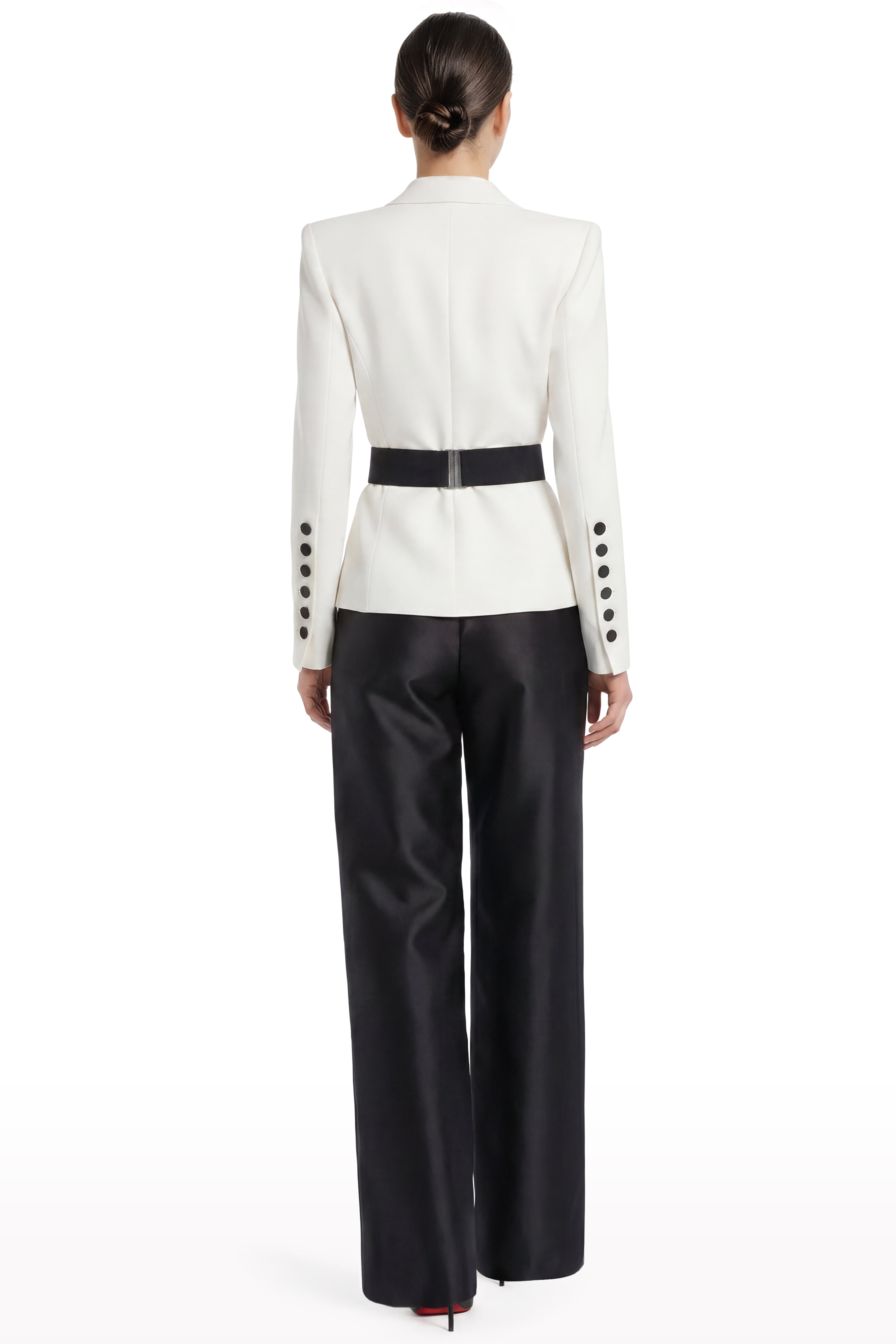 Contrast Belt Pant Set
