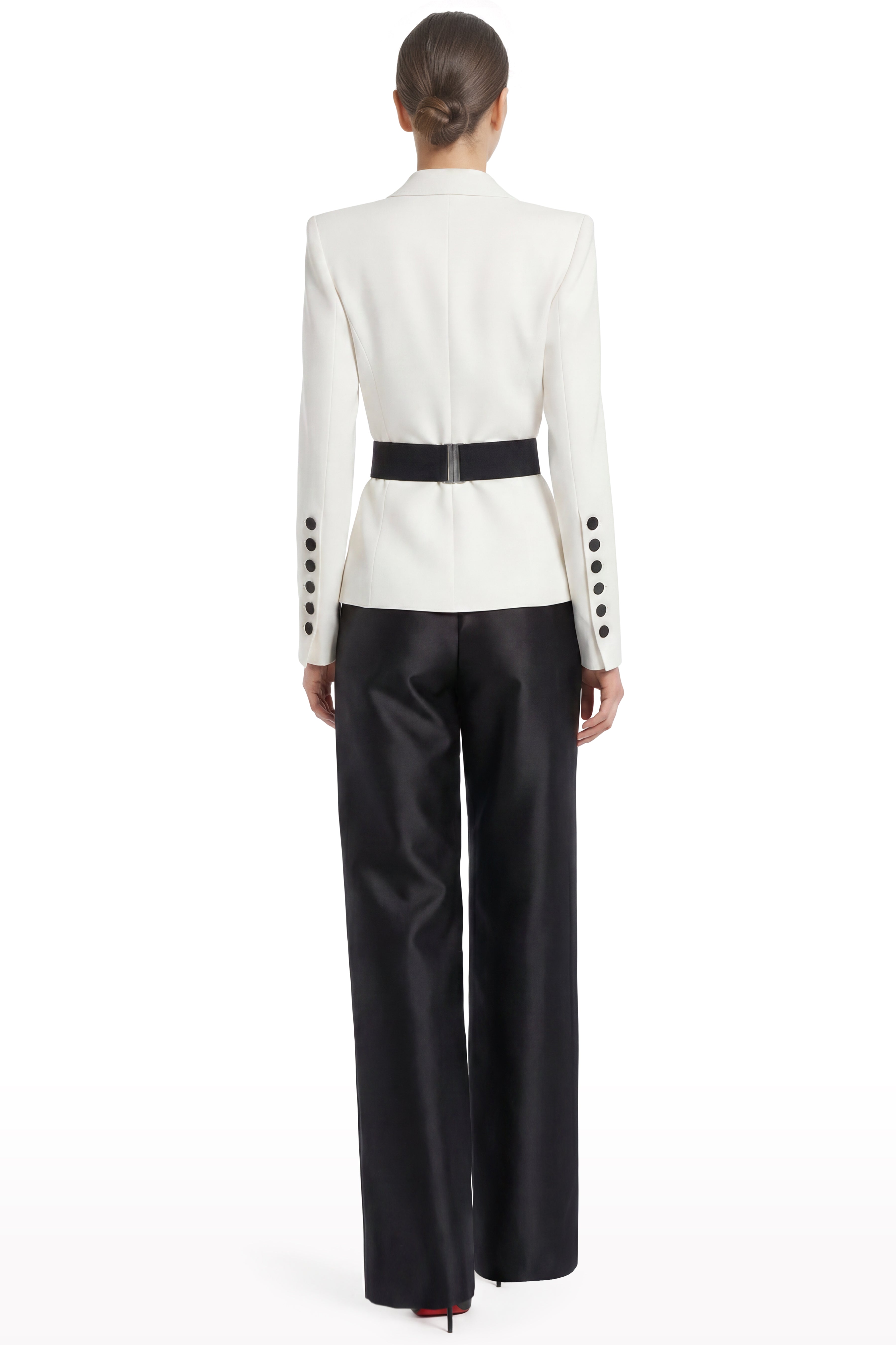 Contrast Belt Pant Set