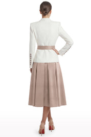 Sculpted Jacket & Satin Skirt Set