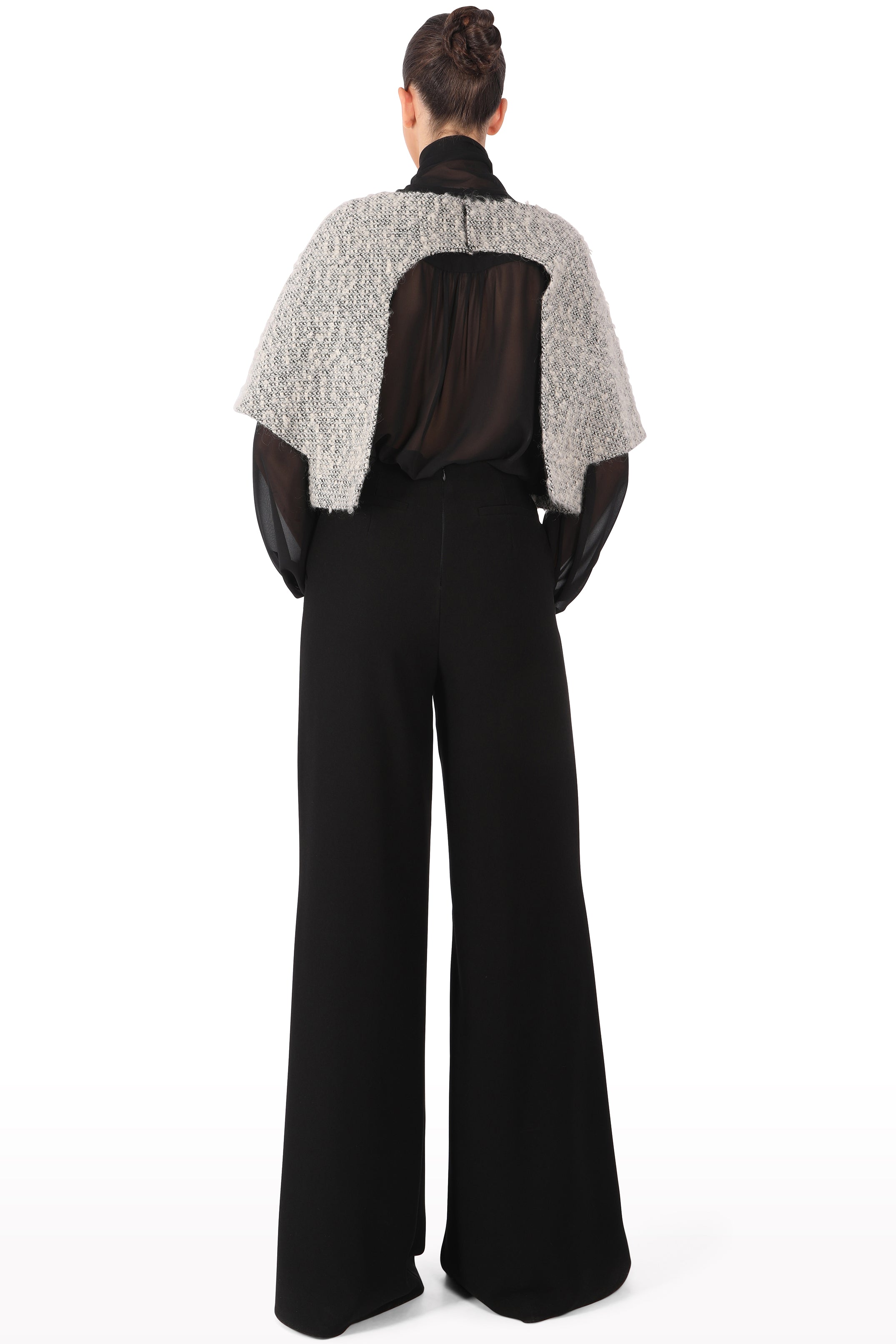 Wool Cape with Open Back