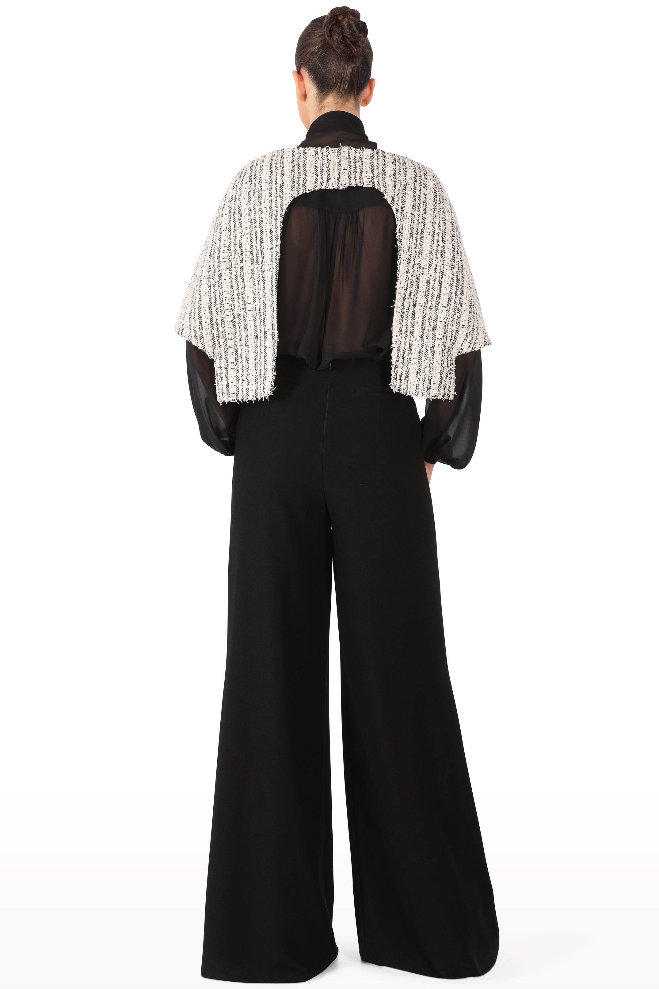 Wool Cape with Open Back