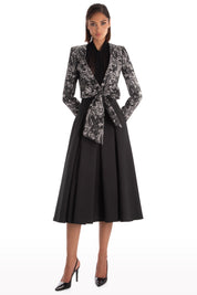 Brocade Satiné Jacket with Tied Waist