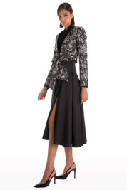 Brocade Satiné Jacket with Tied Waist