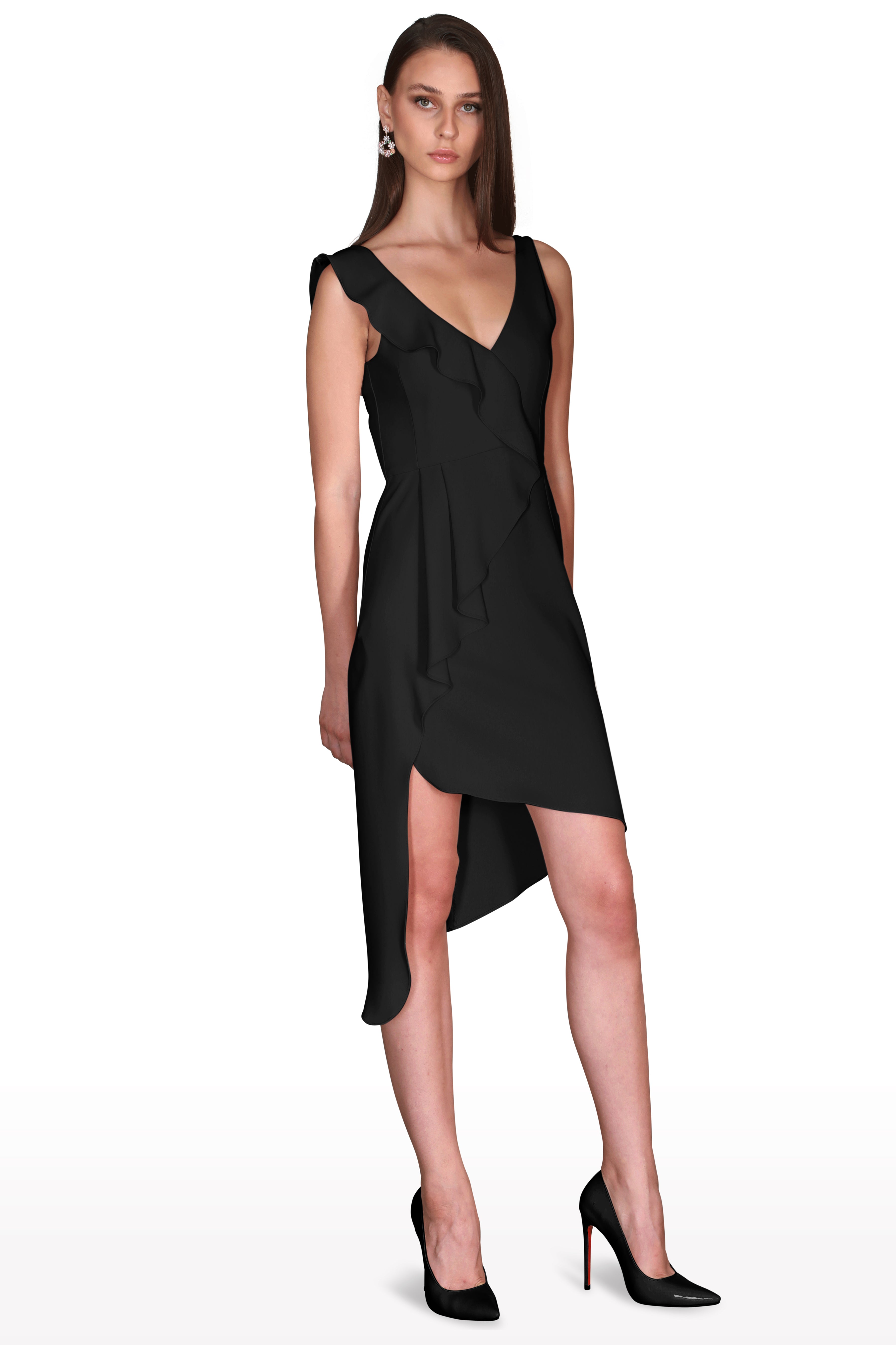 Ruffled Asymmetric Dress
