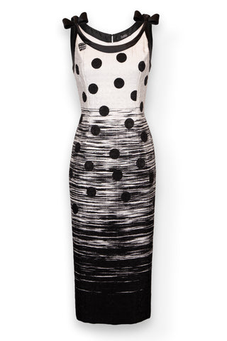 Polka-dot slim fit dress