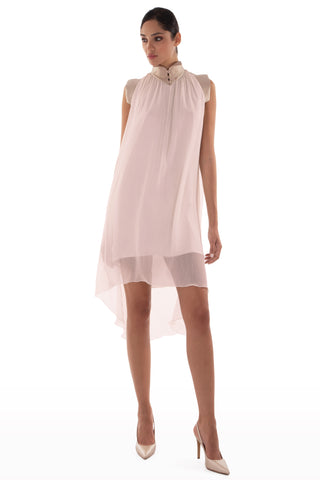 Two-tone chiffon short dress