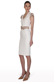 Crinkled Crepe Midi Dress