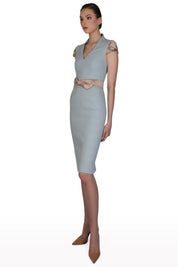 Crinkled Crepe Midi Dress