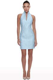 High-Collar Mini Dress