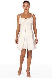 Structured Bow Mini Dress