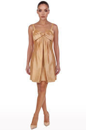 Structured Bow Mini Dress