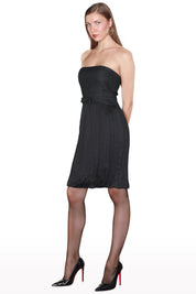 Pleated Strapless Short Dress