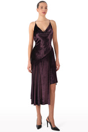 Draped Satin Asymmetric Dress
