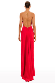 Plunged Dress with Gold Plated Buttons