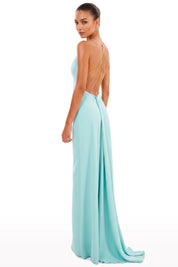 Plunged Dress with Gold Plated Buttons