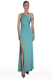 Draped One-Shoulder Dress