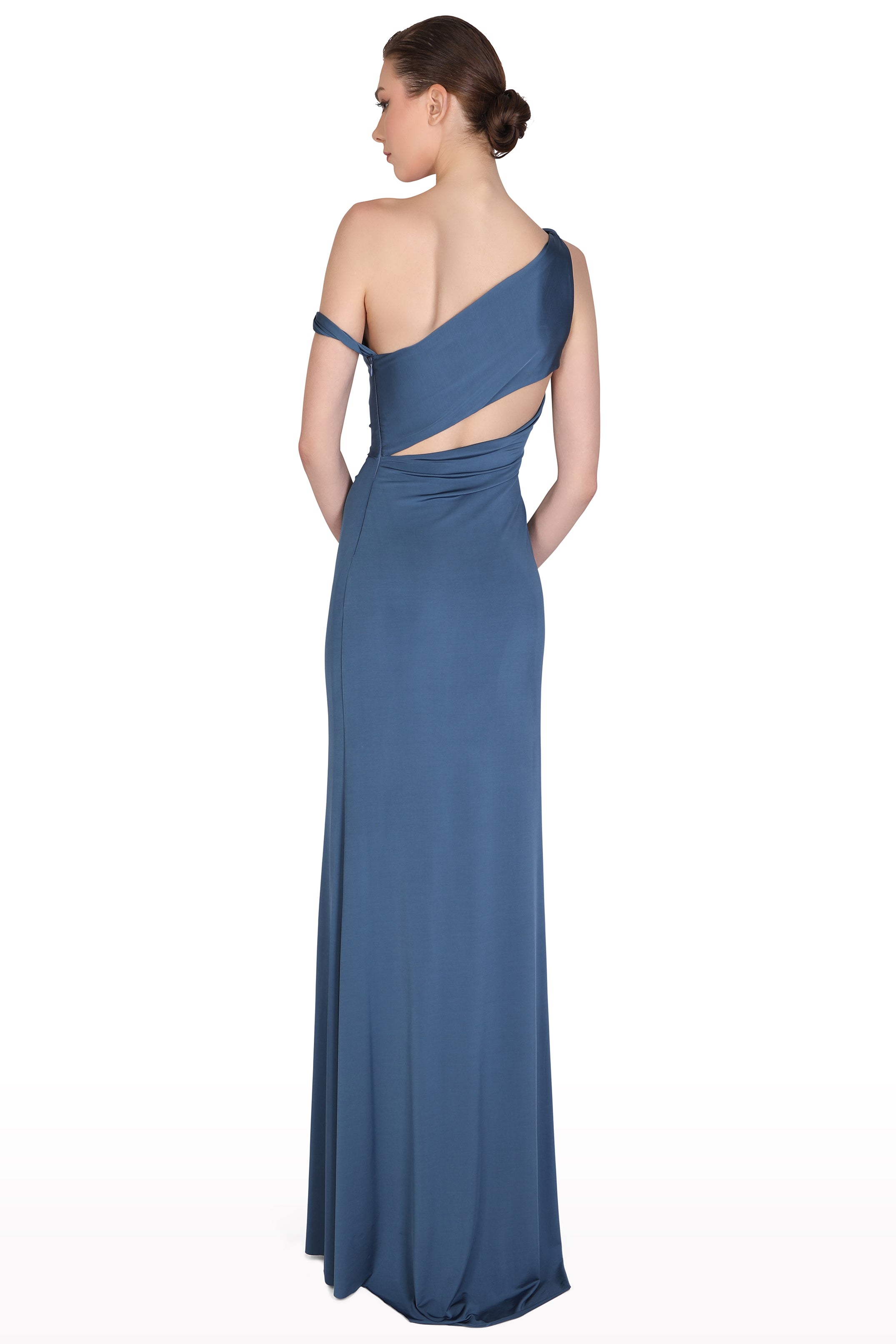 Draped One-Shoulder Dress