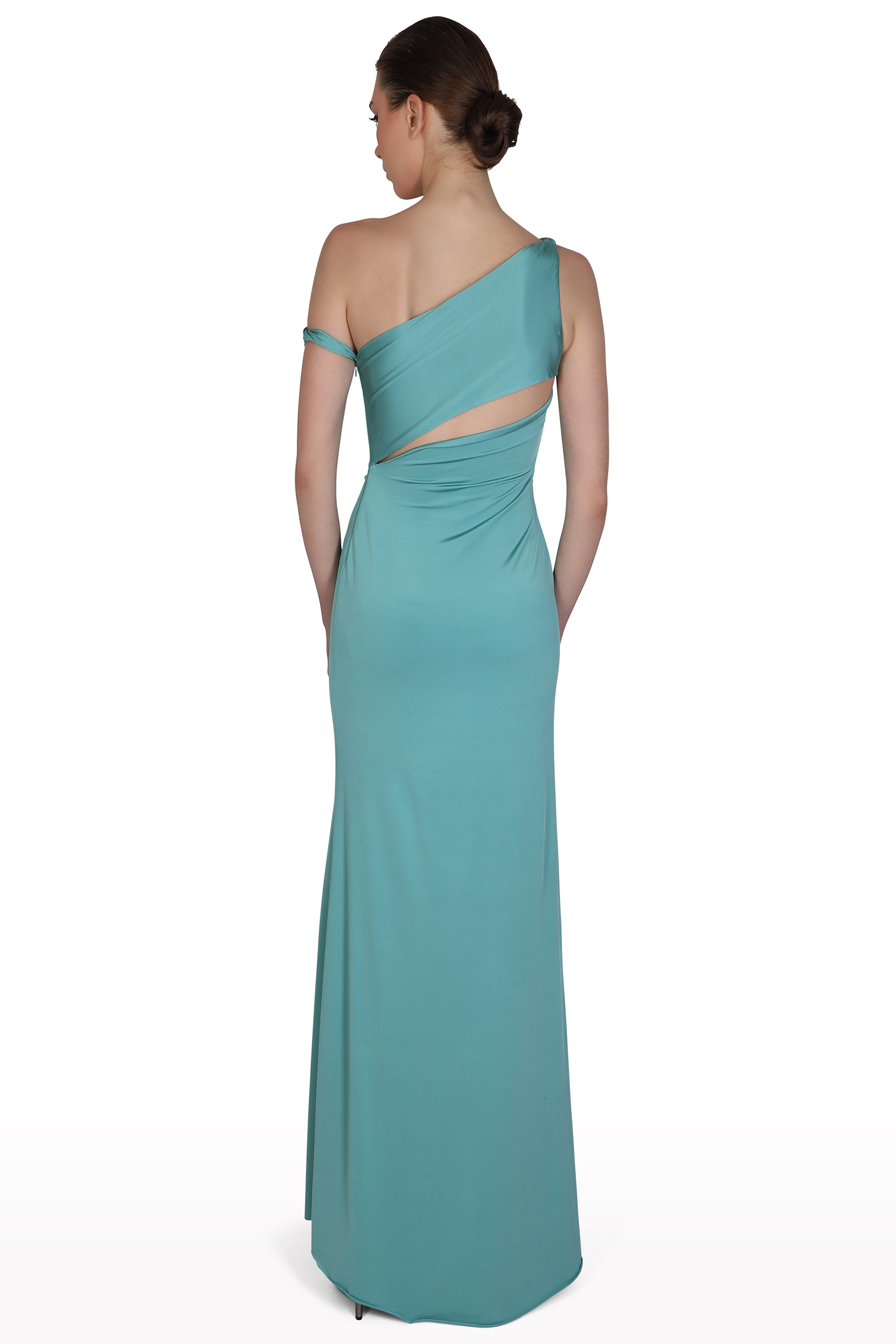 Draped One-Shoulder Dress