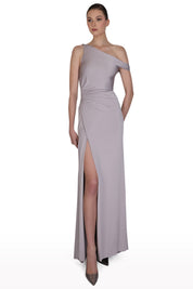 Draped One-Shoulder Dress