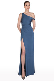 Draped One-Shoulder Dress