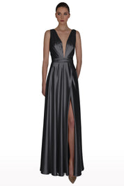 Pleated Silk Gown