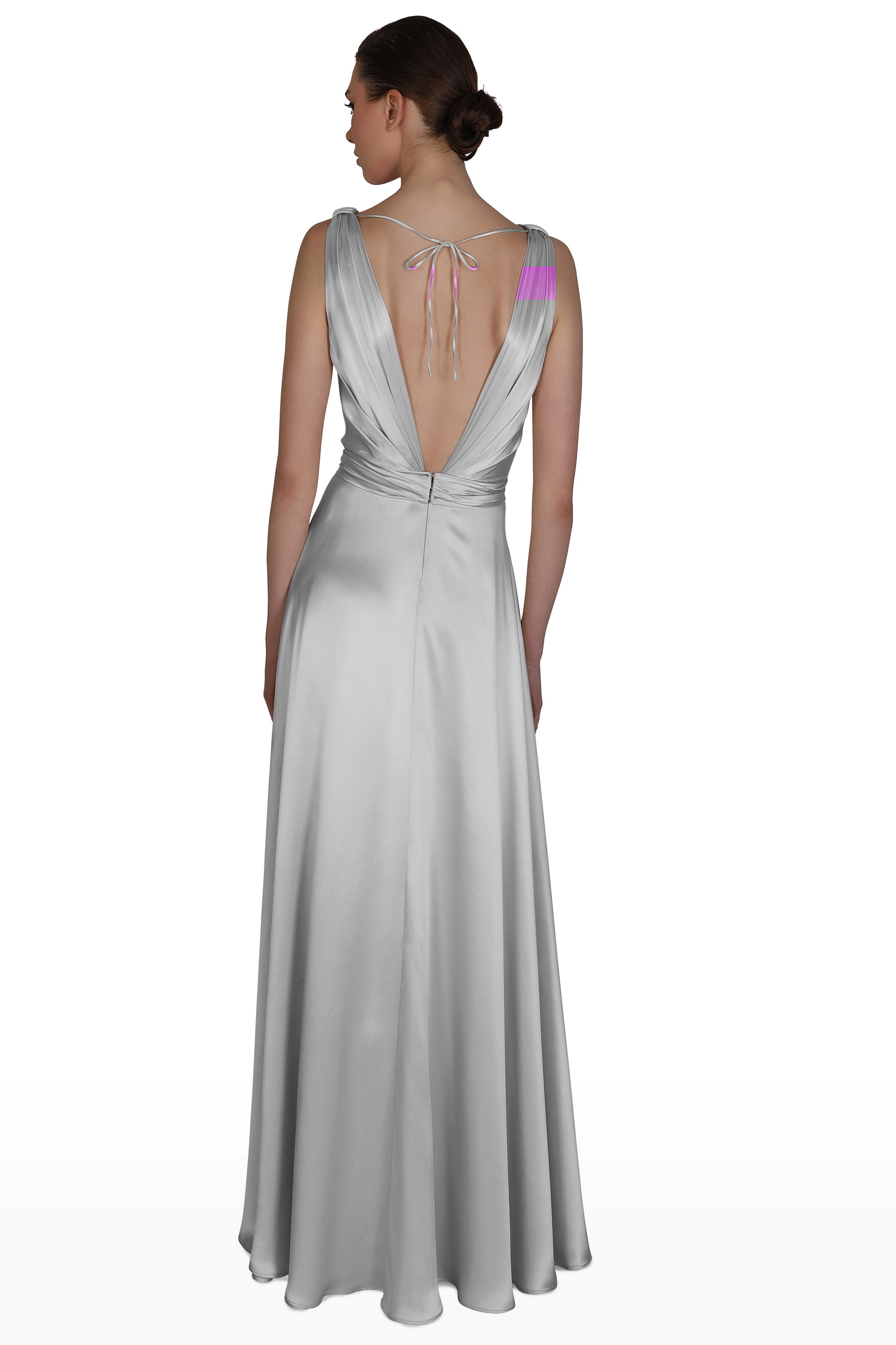 Pleated Silk Gown
