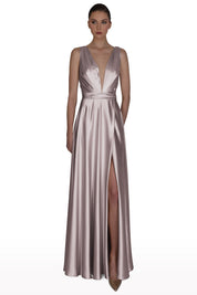 Pleated Silk Gown