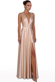 Pleated Silk Gown