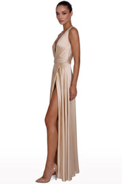 Pleated Silk Gown