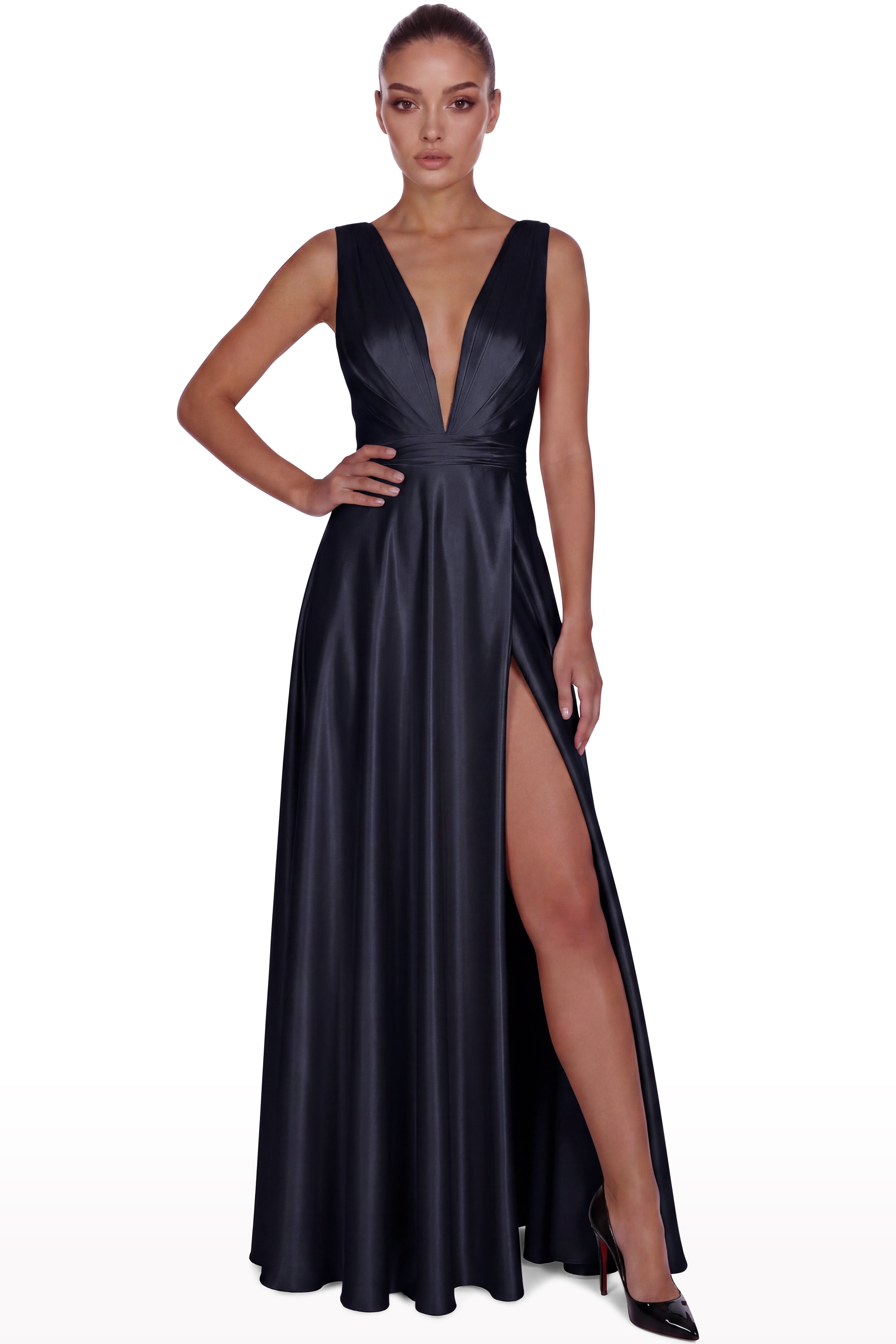 Pleated Silk Gown