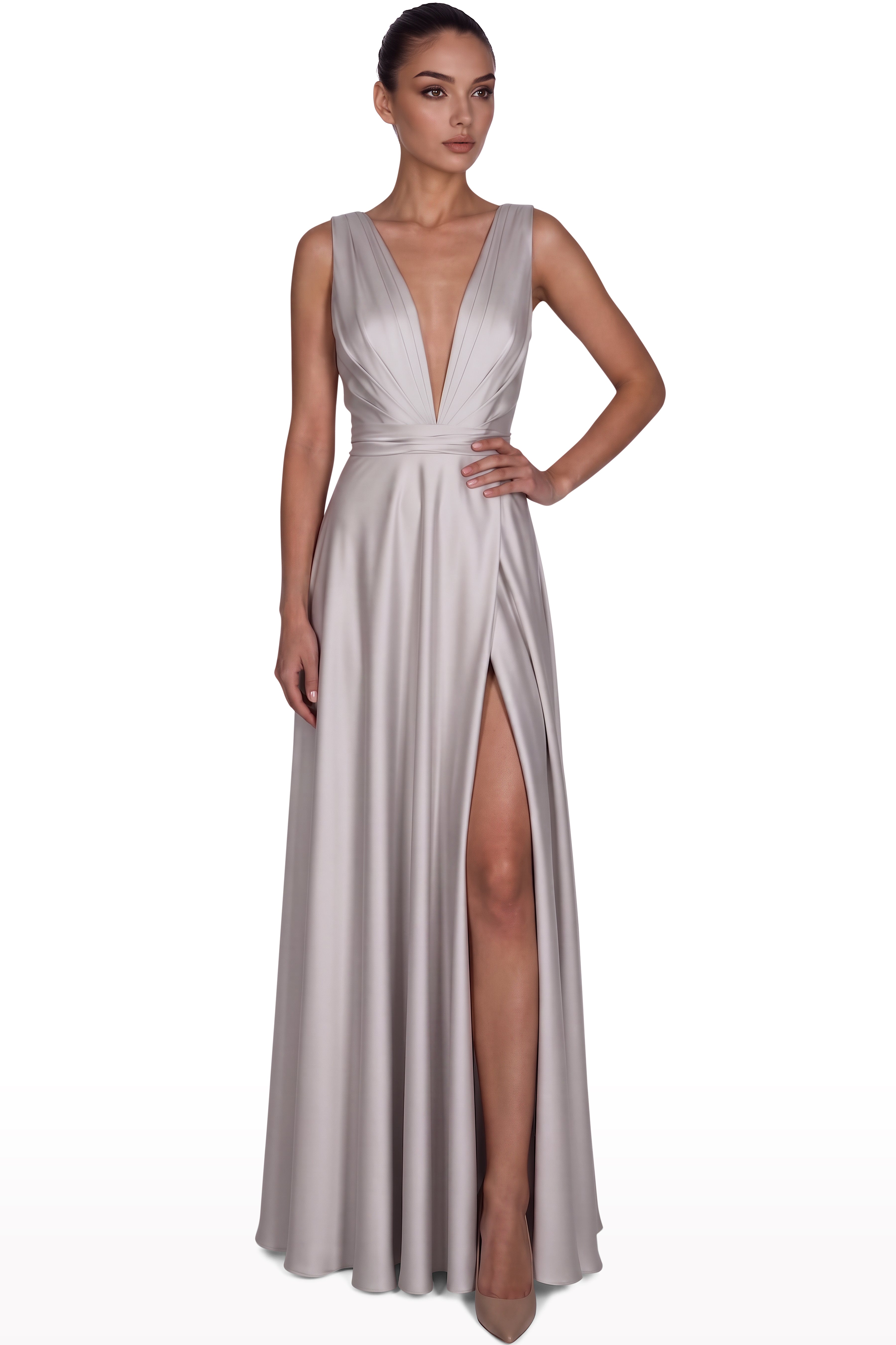 Pleated Silk Gown