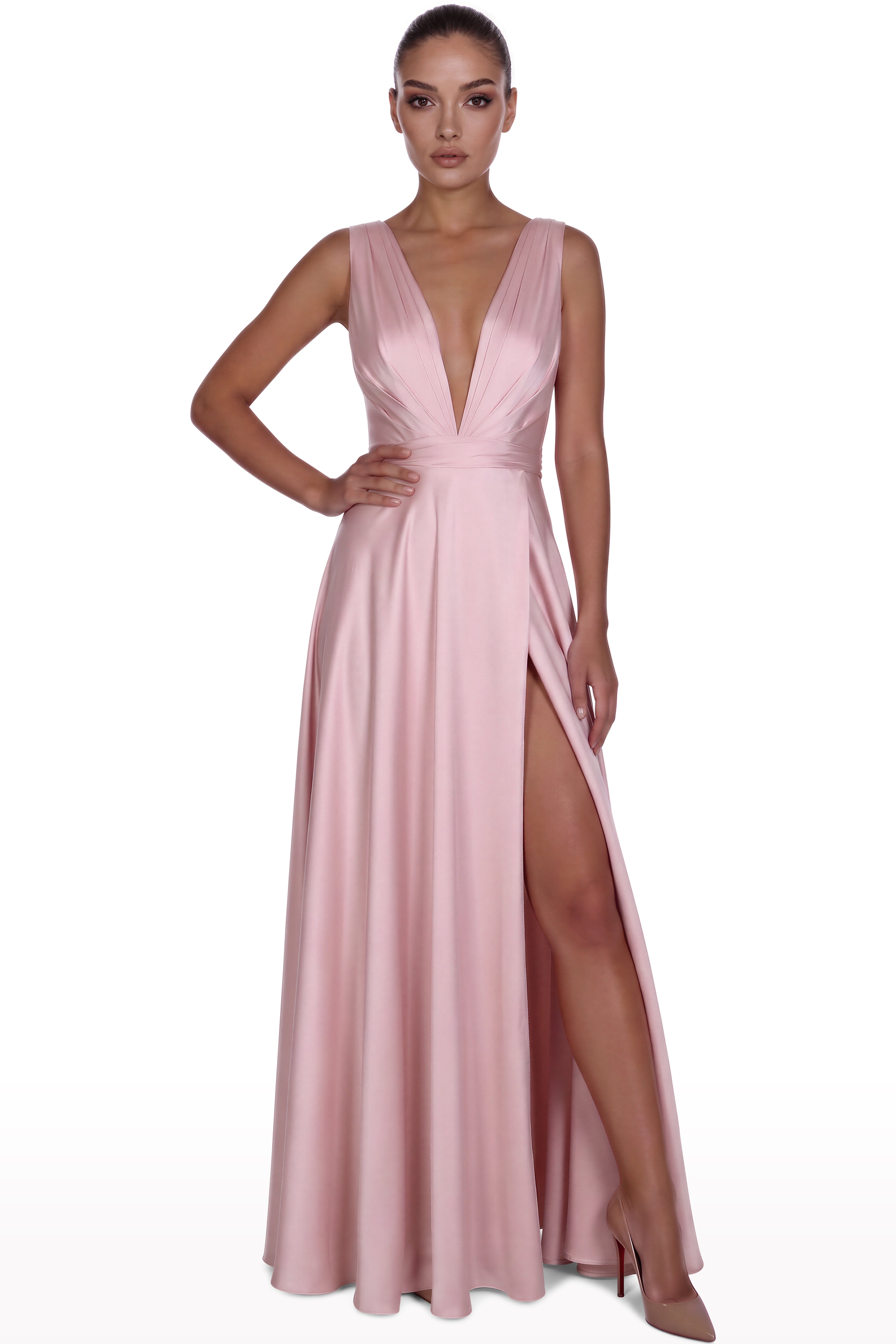 Pleated Silk Gown