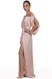 Braided Halter Draped Dress