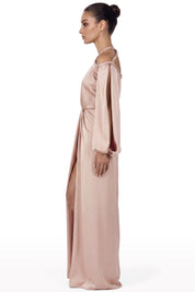 Braided Halter Draped Dress