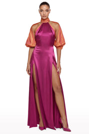 Bow Satin Halter Dress