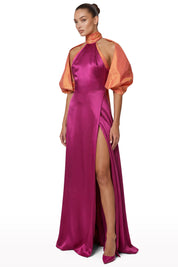 Bow Satin Halter Dress