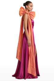 Bow Satin Halter Dress