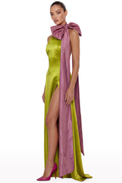 Bow Satin Halter Dress